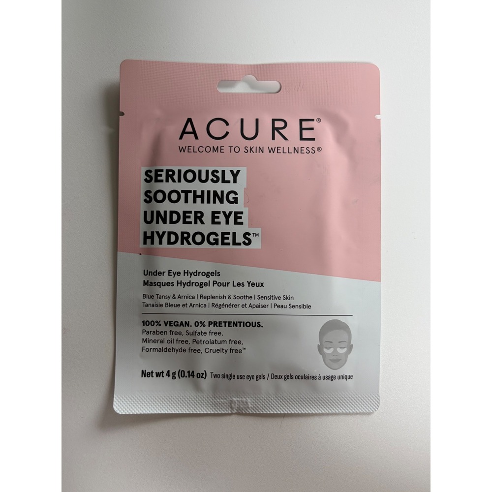 Acure Seriously Soothing Under Eye Hydrogels Blue Tansy Arnica 1 Pair 0.14oz